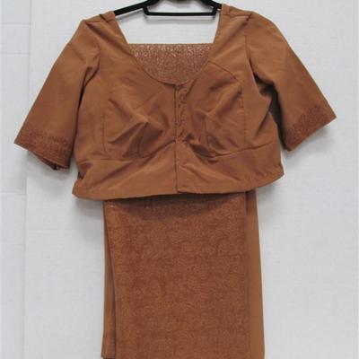 INDIAN SARI SAREE BROWN BONUS TOP