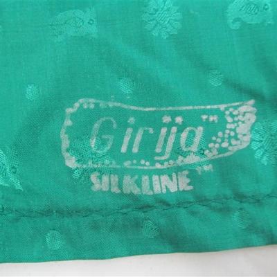 INDIAN SARI SAREE TEAL & GOLD WITH GOLD TRIM BONUS TOP