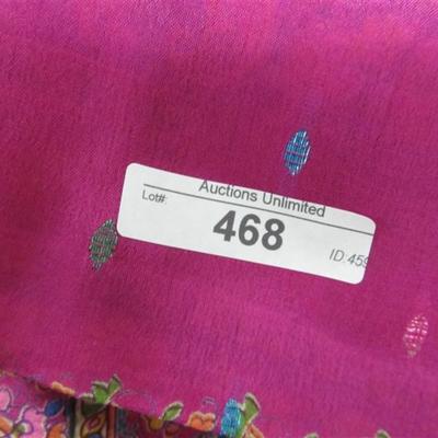 INDIAN SARI SAREE FABRIC FUCHSIA GREEN PURPLE GLITZ