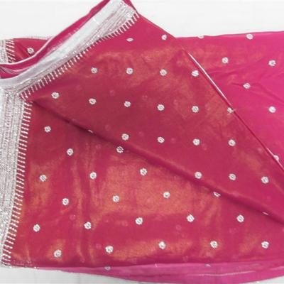 INDIAN SARI SAREE FABRIC FUCHSIA
