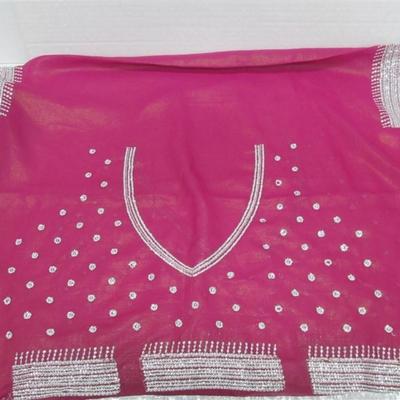 INDIAN SARI SAREE FABRIC FUCHSIA