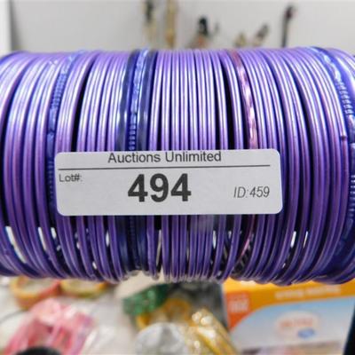 494 LOT OF 42 PURPLE BANGLE BRACELETS