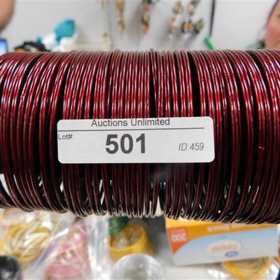 501 LOT OF 47 MAROON BANGLE BRACELETS