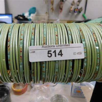 514 LOT OF 47 SEAFOAM BANGLE BRACELETS