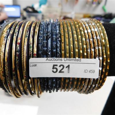 521 LOT OF 26 MULTI BANGLE BRACELETS