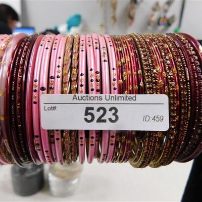 523 LOT OF 35 MULTI BANGLE BRACELETS