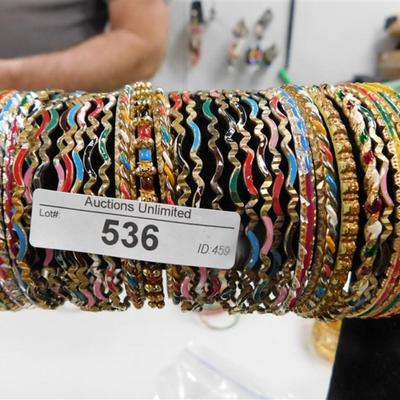 536 LOT OF 33 MULTI BANGLE BRACELETS