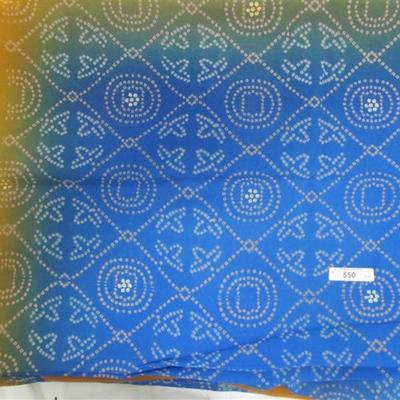 INDIAN SARI SAREE FABRIC BLUE & RUST