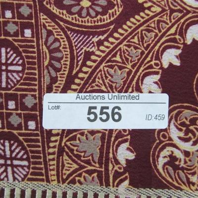 INDIAN SARI SAREE FABRIC MAROON & GOLD