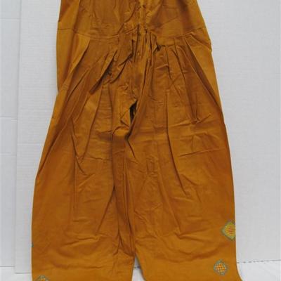 INDIAN SARI SAREE 3 PC. MUSTARD & TEALTUNIC SCARF PANTS