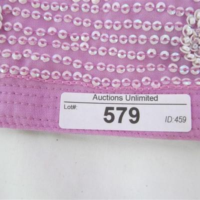 INDIAN TUNIC 3 PC. LIGHT PINK WITH RHINESTONES & SEQUINS TUNIC SCARF PANTS