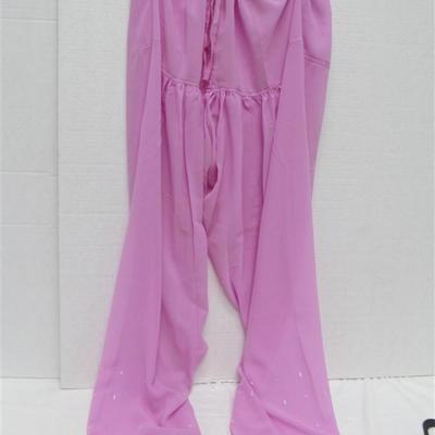 INDIAN TUNIC 3 PC. LIGHT PINK WITH RHINESTONES & SEQUINS TUNIC SCARF PANTS