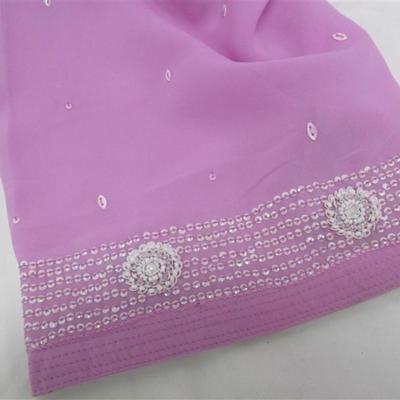 INDIAN TUNIC 3 PC. LIGHT PINK WITH RHINESTONES & SEQUINS TUNIC SCARF PANTS