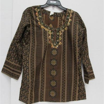 INDIANTUNIC BROWN WITH SEQUINS