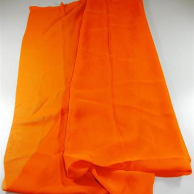 INDIAN SARI SAREE FABRIC ORANGE AND BLUE WITH SILVER ACCENTS