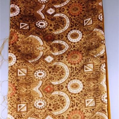INDIAN SARI SAREE FABRIC BROWN AND GOLD