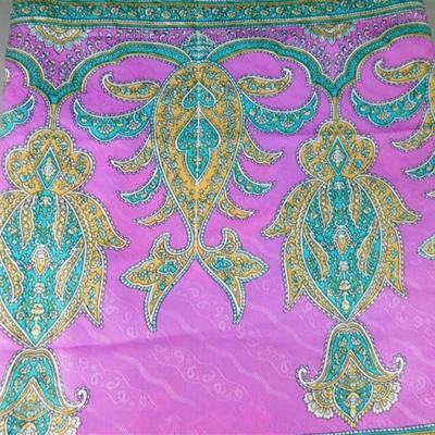 INDIAN SARI SAREE FABRIC LAVENDER AND TEAL