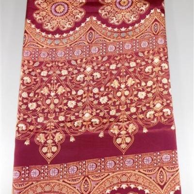 INDIAN SARI SAREE FABRIC MAROON AND GOLD