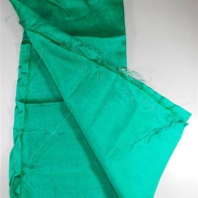 INDIAN SARI SAREE FABRIC GREEN AND BLUE WITH GOLD ACCENTS
