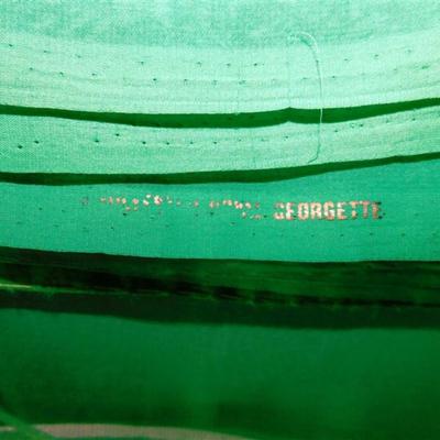 INDIAN SARI SAREE FABRIC GREEN WITH GOLD DOTS
