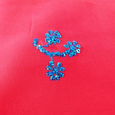 INDIAN SARI SAREE SARI RED/BLUE SEQUIN & BEADED SARI ONLY