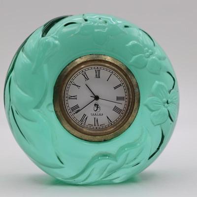 FENTON Glass Tabletop Clock (See Details)
