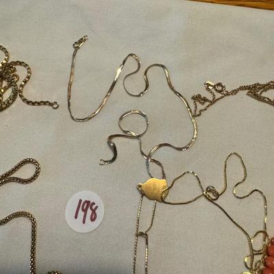 Gold Chains w Coral Necklace