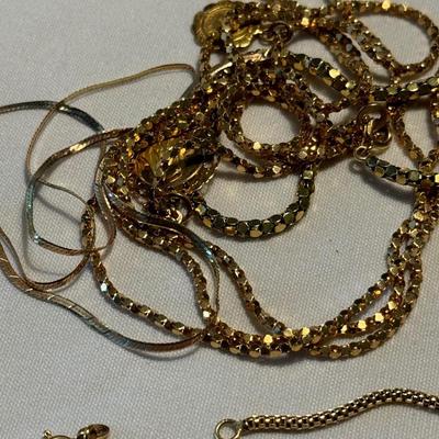 Gold Chains w Coral Necklace