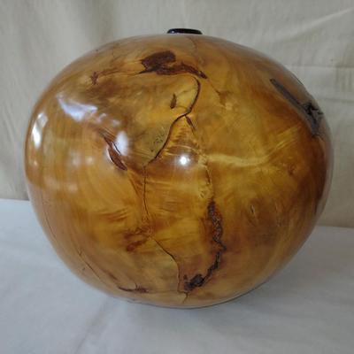 Large, Hand Crafted, Turned Wood Vase by Bobby Phillips- Willow Burl and Ebony (#1)