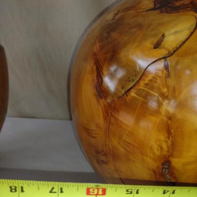 Large, Hand Crafted, Turned Wood Vase by Bobby Phillips- Willow Burl and Ebony (#1)