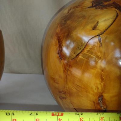 Large, Hand Crafted, Turned Wood Vase by Bobby Phillips- Willow Burl and Ebony (#1)