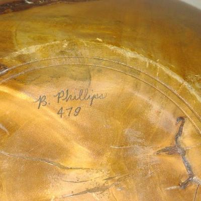 Large, Hand Crafted, Turned Wood Vase by Bobby Phillips- Willow Burl and Ebony (#1)