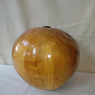 Large, Hand Crafted, Turned Wood Vase by Bobby Phillips- Willow Burl and Ebony (#1)
