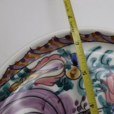 Hand Painted Ceramic Fish Plate, Marked Skyros & Signed