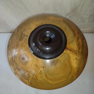 Large, Hand Crafted, Turned Wood Vase by Bobby Phillips- Spalted Maple and Ebony (#2)
