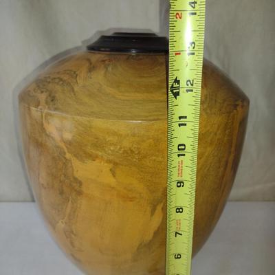 Large, Hand Crafted, Turned Wood Vase by Bobby Phillips- Spalted Maple and Ebony (#2)