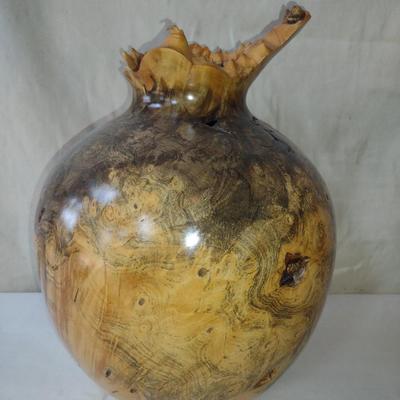 Large, Hand Crafted, Turned Wood Vase by Bobby Phillips- Buckeye Burl (#3).
