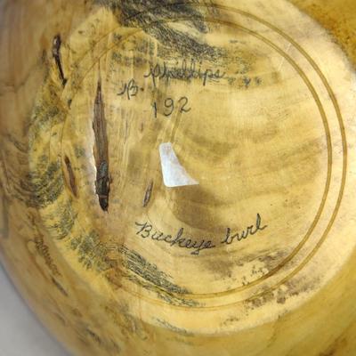 Large, Hand Crafted, Turned Wood Vase by Bobby Phillips- Buckeye Burl (#3).
