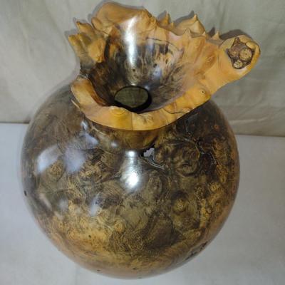 Large, Hand Crafted, Turned Wood Vase by Bobby Phillips- Buckeye Burl (#3).