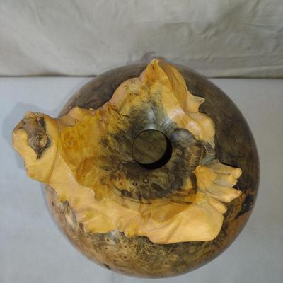 Large, Hand Crafted, Turned Wood Vase by Bobby Phillips- Buckeye Burl (#3).