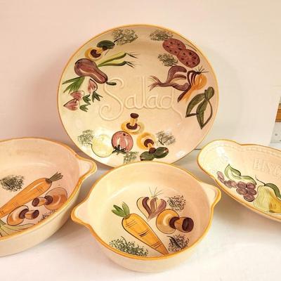 Lot #41 Mid Century Modern - Los Angeles Potteries Serving Set - 4 pieces