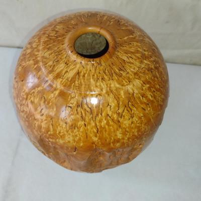 Large, Hand Crafted, Turned Wood Vase by Bobby Phillips- Masur Burl (#4).