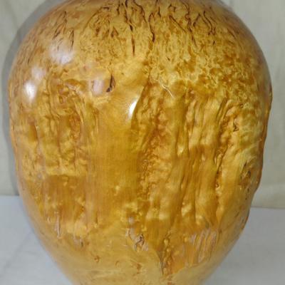 Large, Hand Crafted, Turned Wood Vase by Bobby Phillips- Masur Burl (#4).