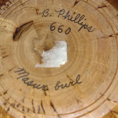 Large, Hand Crafted, Turned Wood Vase by Bobby Phillips- Masur Burl (#4).
