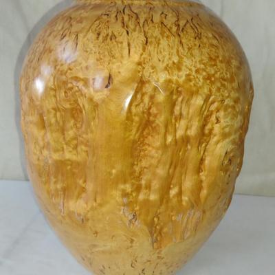 Large, Hand Crafted, Turned Wood Vase by Bobby Phillips- Masur Burl (#4).