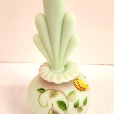Lot #44 Fenton hand painted Perfume Botle - Lotus Mist