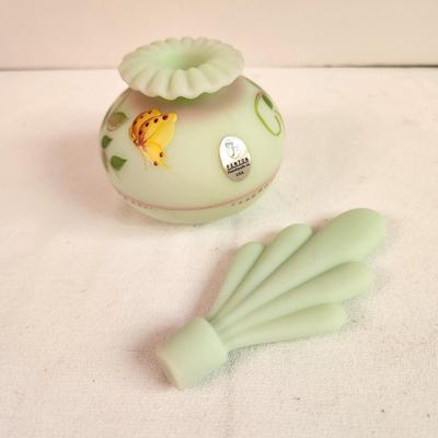 Lot #44 Fenton hand painted Perfume Botle - Lotus Mist