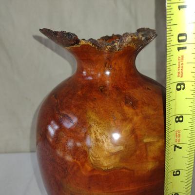 Large, Hand Crafted, Turned Wood Vase by Bobby Phillips- Cherry Burl and Chrysalla (#5).