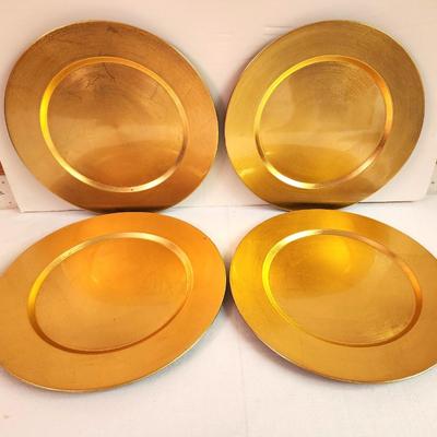 Lot #45 Set of 12 Contemporary Gold Chargers - new with tags