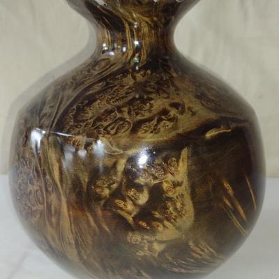 Large, Hand Crafted, Turned Wood Vase by Bobby Phillips- Dyed Big Leaf Maple Burl (#6).